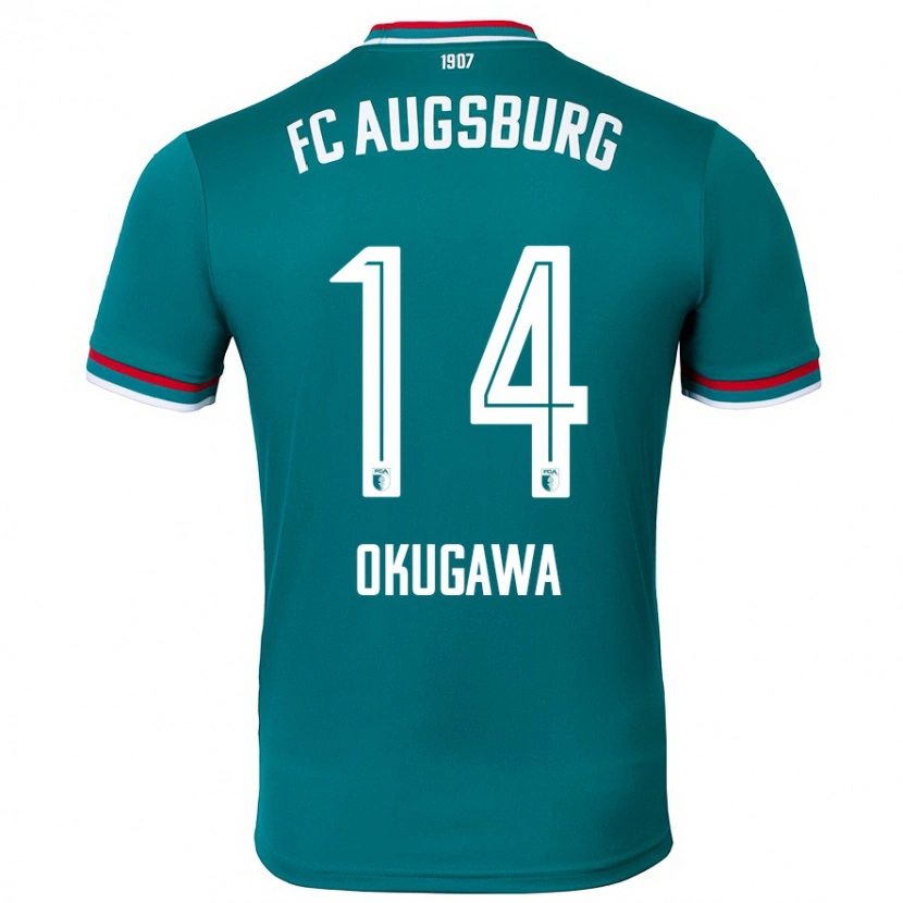 Danxen Niño Camiseta Masaya Okugawa #14 Verde Oscuro 2ª Equipación 2024/25 La Camisa