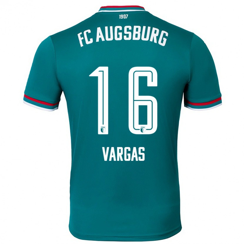 Danxen Niño Camiseta Rubén Vargas #16 Verde Oscuro 2ª Equipación 2024/25 La Camisa