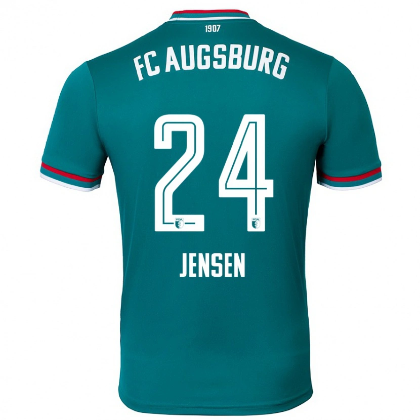 Danxen Niño Camiseta Fredrik Jensen #24 Verde Oscuro 2ª Equipación 2024/25 La Camisa