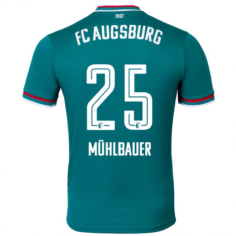 Danxen Niño Camiseta Simon Mühlbauer #25 Verde Oscuro 2ª Equipación 2024/25 La Camisa