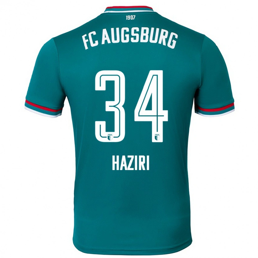 Danxen Niño Camiseta Edi Haziri #34 Verde Oscuro 2ª Equipación 2024/25 La Camisa