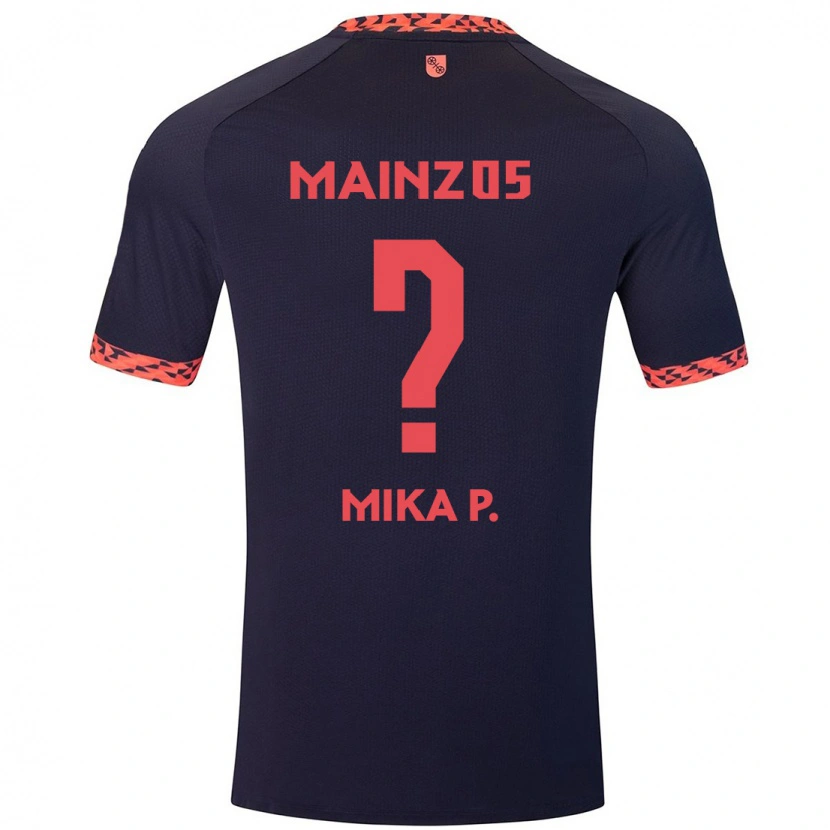 Danxen Niño Camiseta Mika Preßler #0 Azul Coral Rojo 2ª Equipación 2024/25 La Camisa