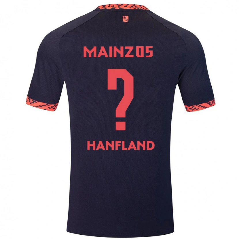 Danxen Niño Camiseta Paul Hanfland #0 Azul Coral Rojo 2ª Equipación 2024/25 La Camisa