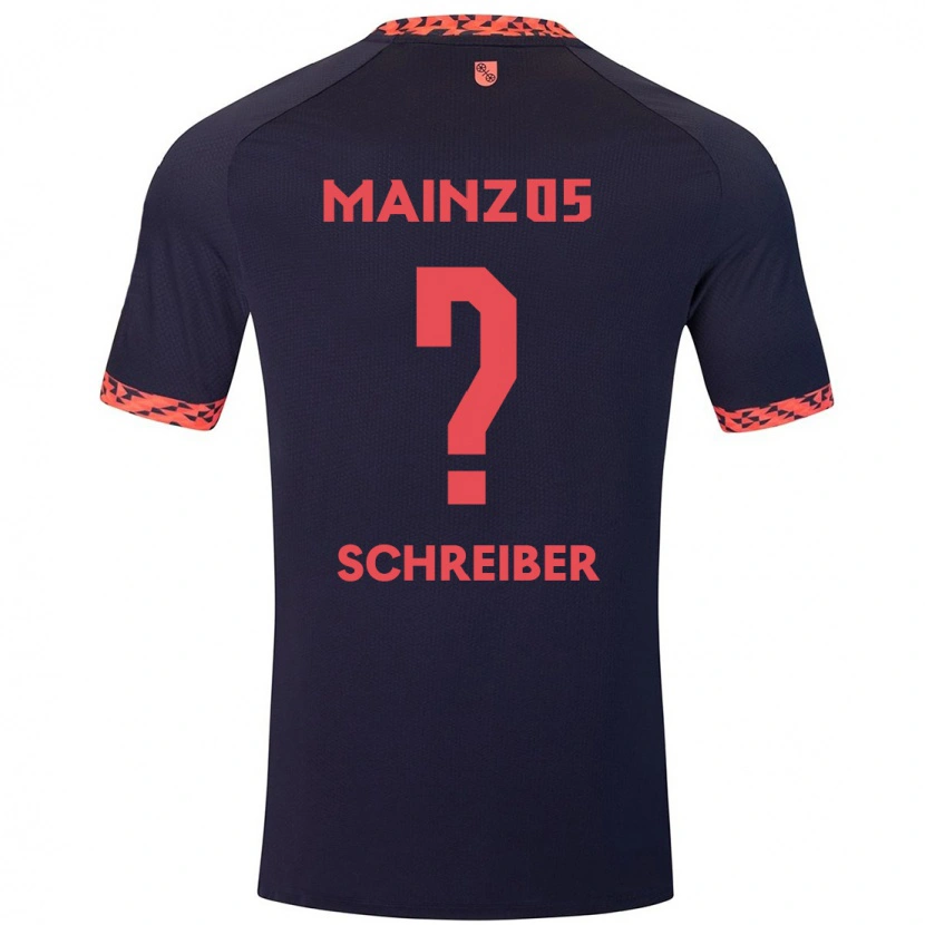 Danxen Niño Camiseta Philipp Schreiber #0 Azul Coral Rojo 2ª Equipación 2024/25 La Camisa