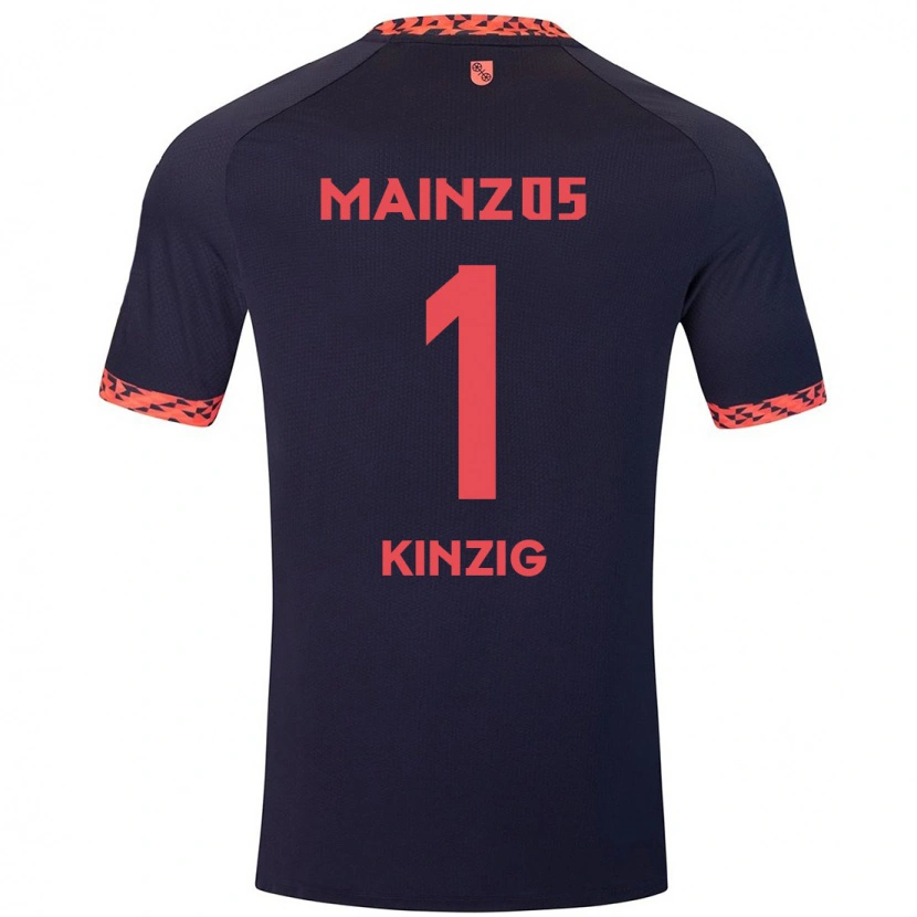 Danxen Niño Camiseta Maximilian Kinzig #1 Azul Coral Rojo 2ª Equipación 2024/25 La Camisa