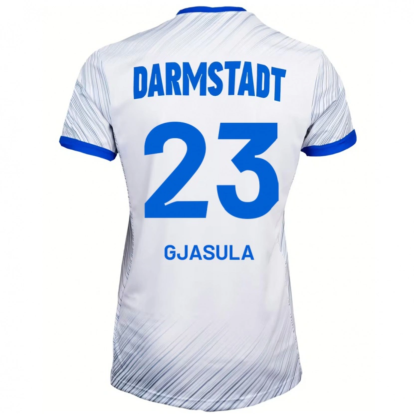 Danxen Niño Camiseta Klaus Gjasula #23 Blanco Azul 2ª Equipación 2024/25 La Camisa