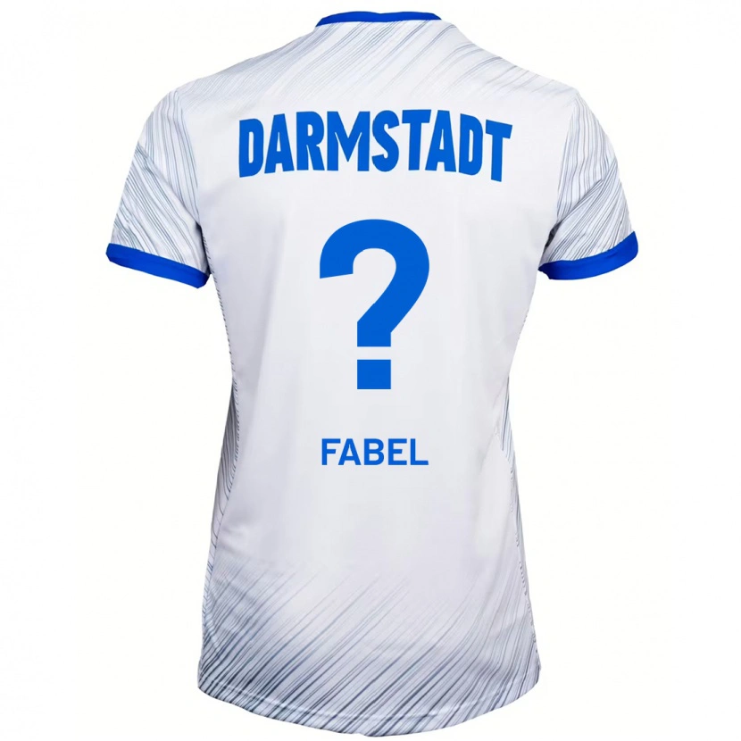 Danxen Niño Camiseta Lukas Fabel #0 Blanco Azul 2ª Equipación 2024/25 La Camisa