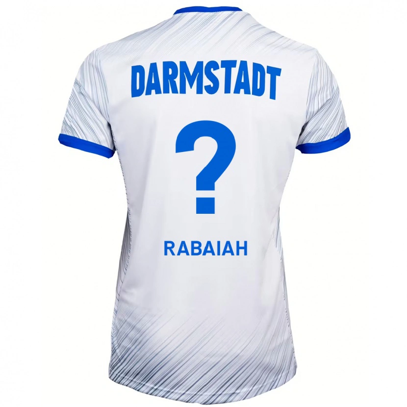 Danxen Niño Camiseta Ali Rabaiah #0 Blanco Azul 2ª Equipación 2024/25 La Camisa