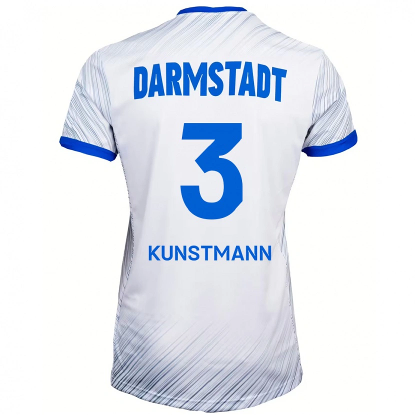 Danxen Niño Camiseta Kelvin Kunstmann #3 Blanco Azul 2ª Equipación 2024/25 La Camisa