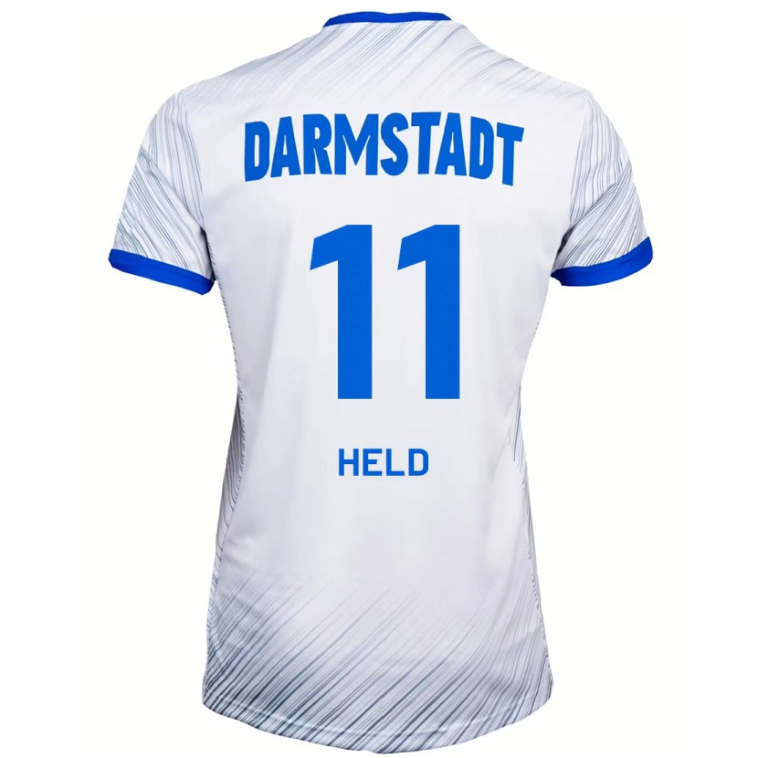 Danxen Niño Camiseta Henry Held #11 Blanco Azul 2ª Equipación 2024/25 La Camisa