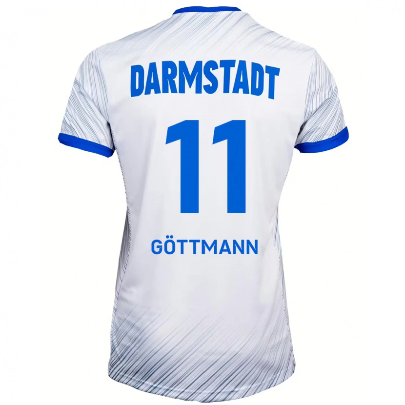 Danxen Niño Camiseta Levin Göttmann #11 Blanco Azul 2ª Equipación 2024/25 La Camisa