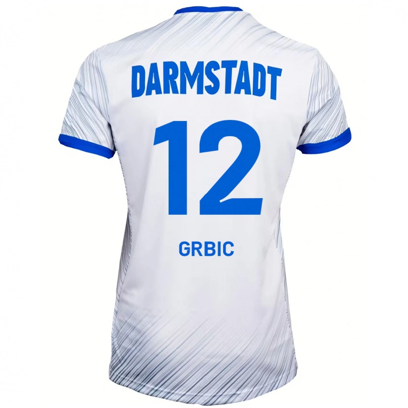 Danxen Niño Camiseta Viktor Grbic #12 Blanco Azul 2ª Equipación 2024/25 La Camisa