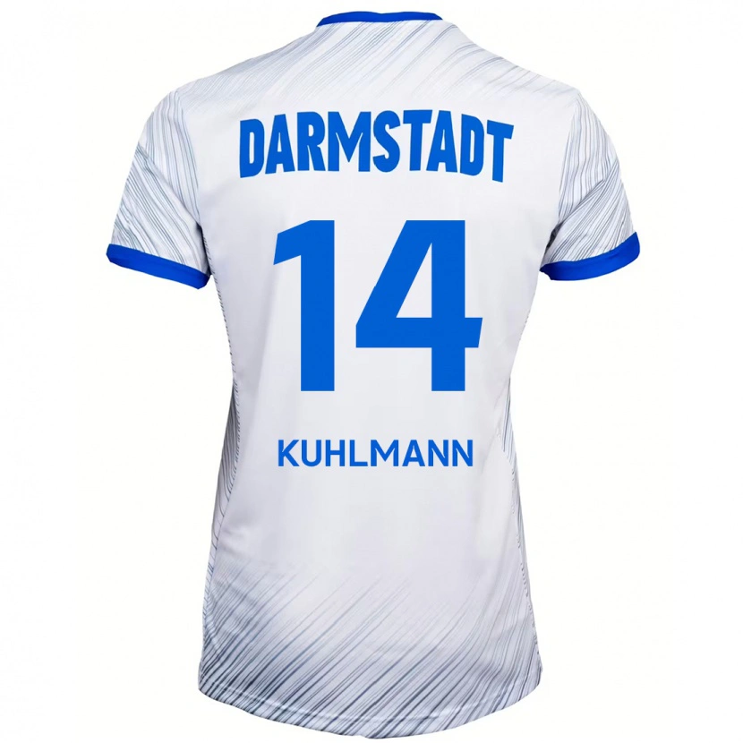 Danxen Niño Camiseta Marcel Kuhlmann #14 Blanco Azul 2ª Equipación 2024/25 La Camisa