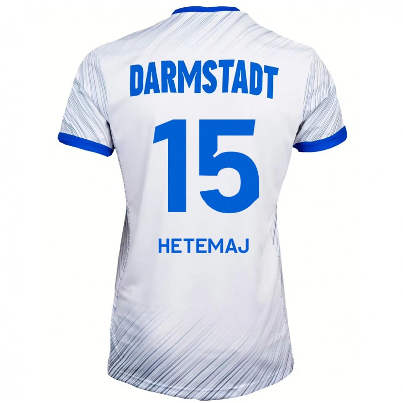 Danxen Niño Camiseta Gentrit Hetemaj #15 Blanco Azul 2ª Equipación 2024/25 La Camisa