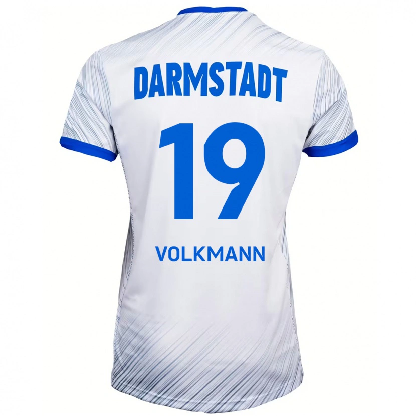 Danxen Niño Camiseta Japhet Volkmann #19 Blanco Azul 2ª Equipación 2024/25 La Camisa