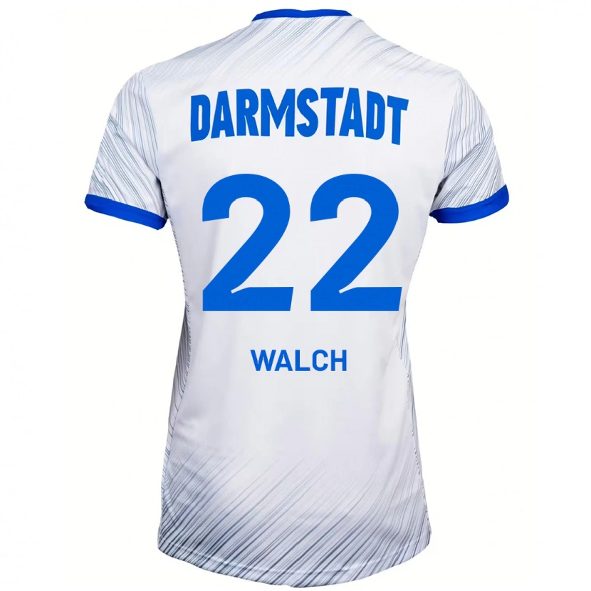 Danxen Niño Camiseta Leon Walch #22 Blanco Azul 2ª Equipación 2024/25 La Camisa