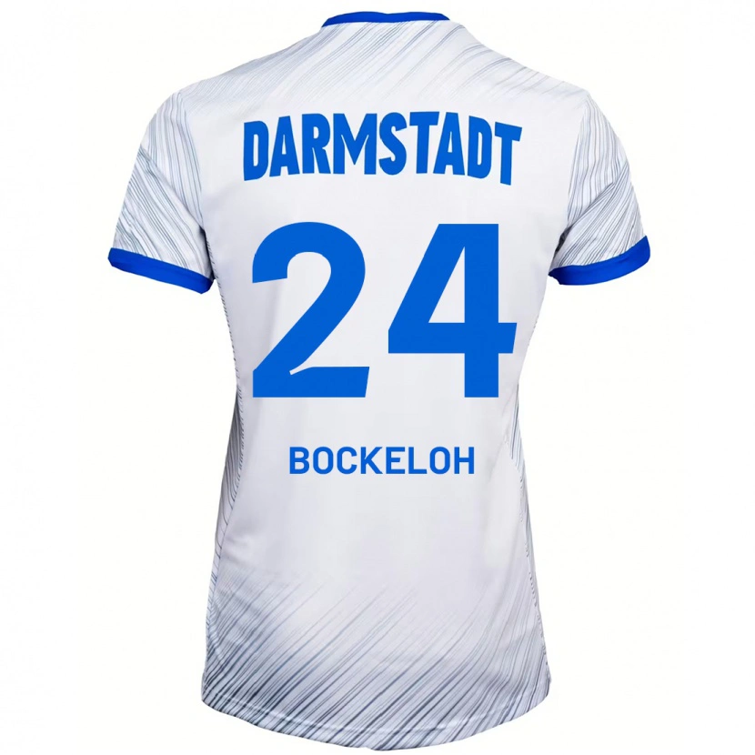 Danxen Niño Camiseta Leonhard Bockeloh #24 Blanco Azul 2ª Equipación 2024/25 La Camisa