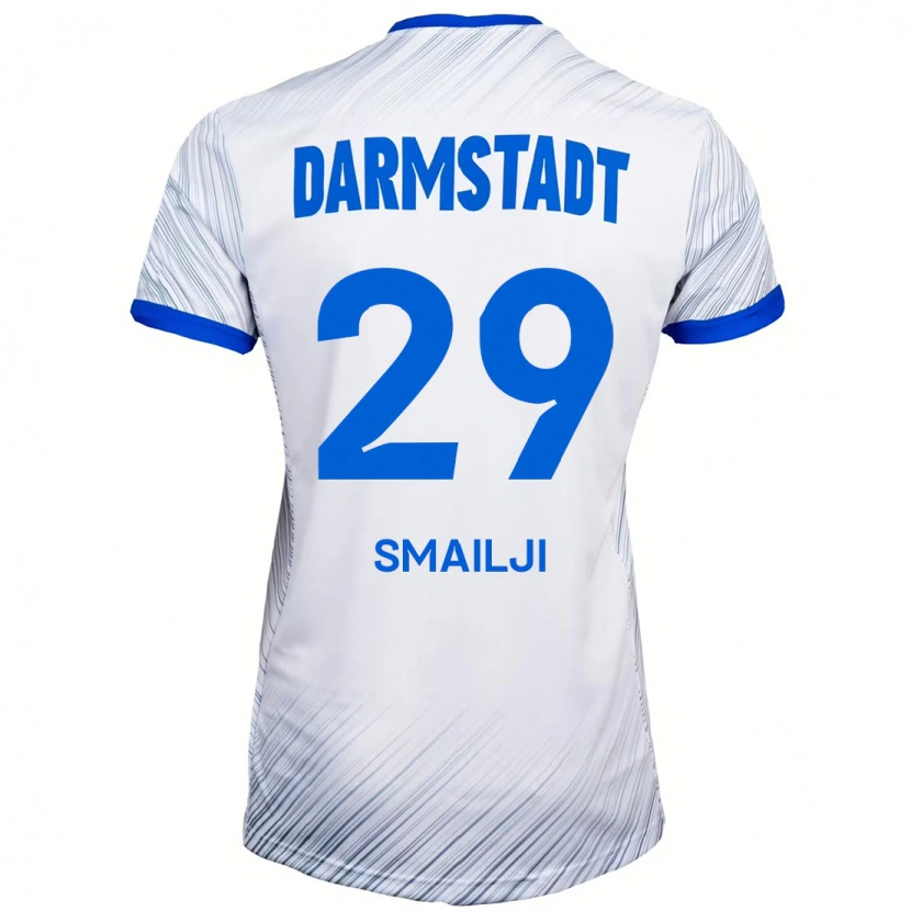 Danxen Niño Camiseta Esad Smailji #29 Blanco Azul 2ª Equipación 2024/25 La Camisa