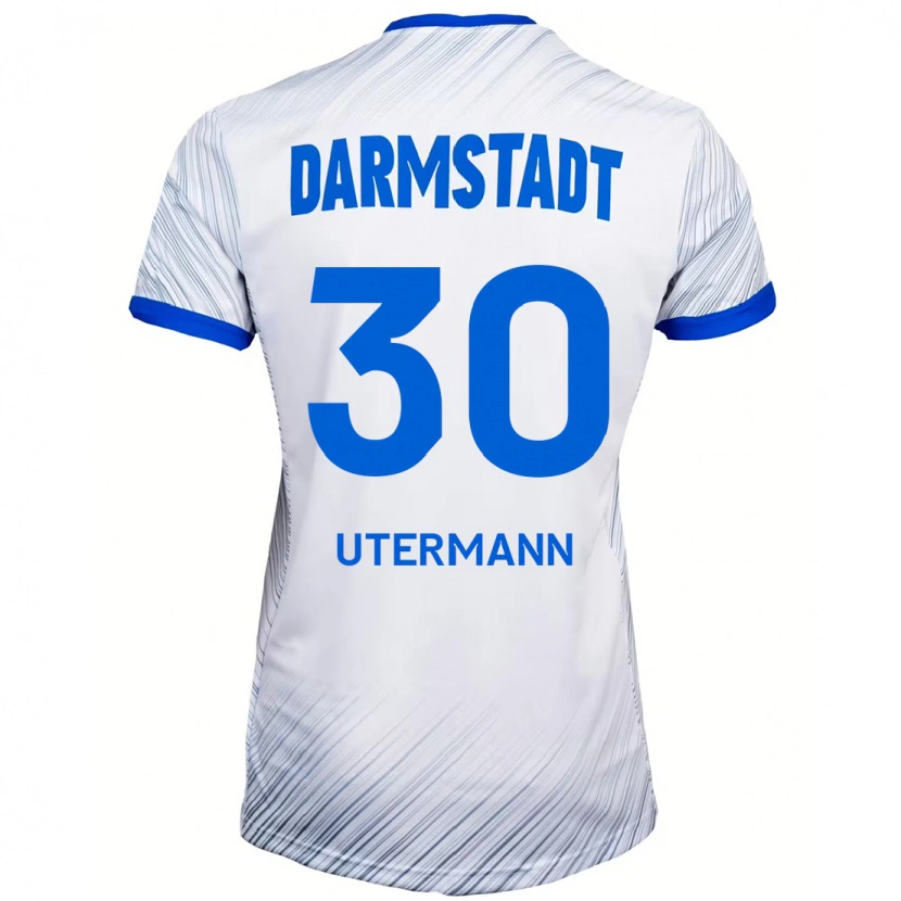 Danxen Niño Camiseta Anton Utermann #30 Blanco Azul 2ª Equipación 2024/25 La Camisa