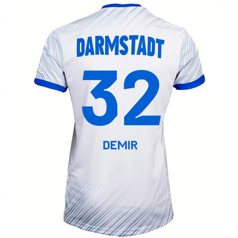 Danxen Niño Camiseta Lean Demir #32 Blanco Azul 2ª Equipación 2024/25 La Camisa