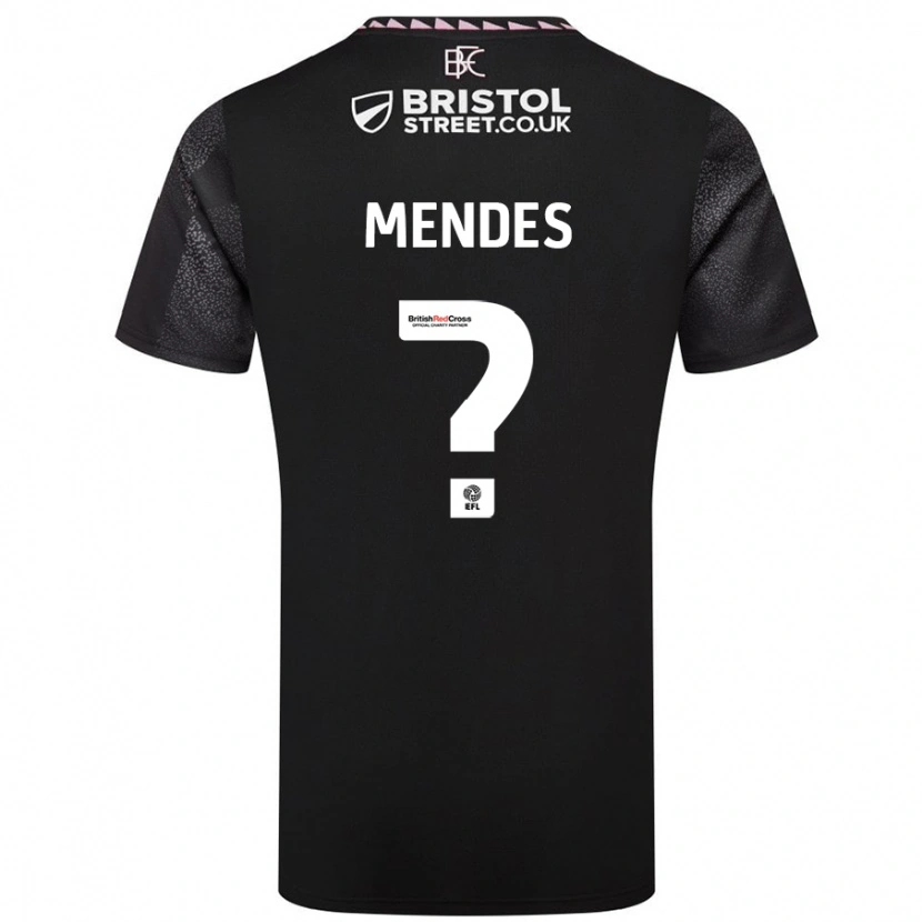 Danxen Niño Camiseta João Mendes #0 Negro 2ª Equipación 2024/25 La Camisa