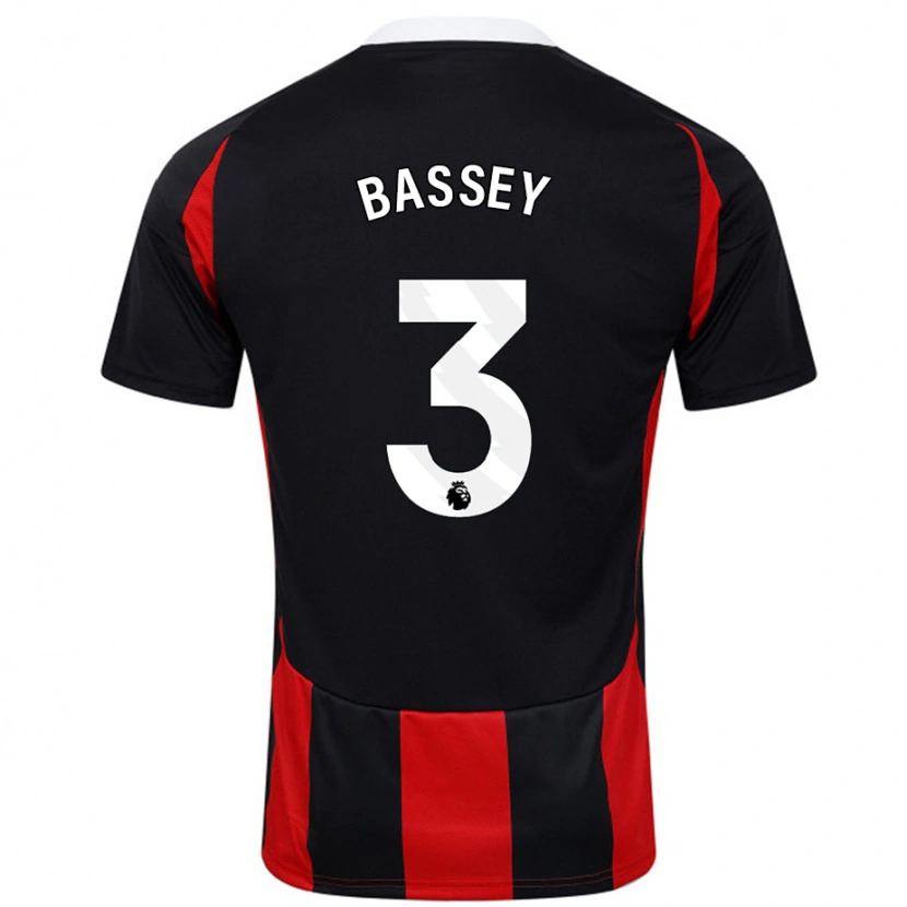 Danxen Niño Camiseta Calvin Bassey #3 Negro Rojo 2ª Equipación 2024/25 La Camisa