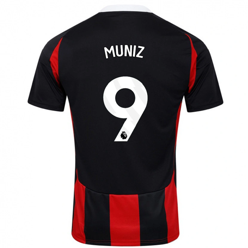 Danxen Niño Camiseta Rodrigo Muniz #9 Negro Rojo 2ª Equipación 2024/25 La Camisa