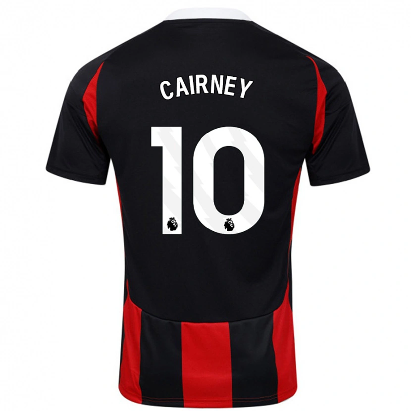 Danxen Niño Camiseta Tom Cairney #10 Negro Rojo 2ª Equipación 2024/25 La Camisa