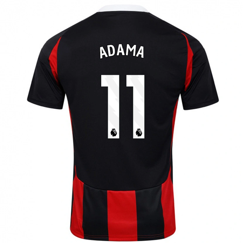 Danxen Niño Camiseta Adama Traoré #11 Negro Rojo 2ª Equipación 2024/25 La Camisa