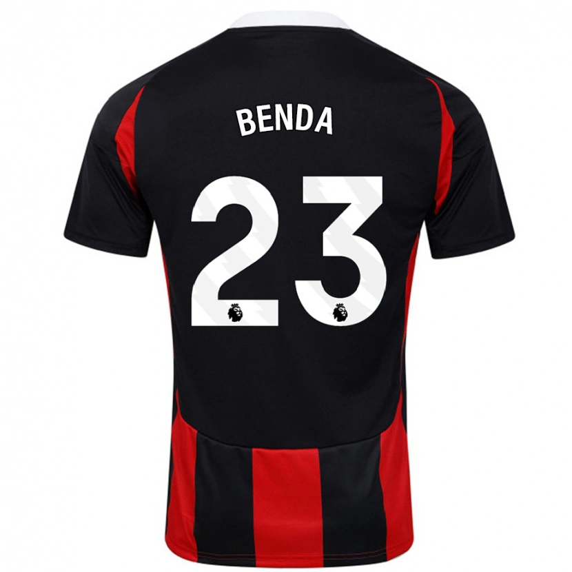 Danxen Niño Camiseta Steven Benda #23 Negro Rojo 2ª Equipación 2024/25 La Camisa