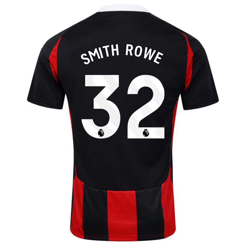 Danxen Niño Camiseta Emile Smith Rowe #32 Negro Rojo 2ª Equipación 2024/25 La Camisa