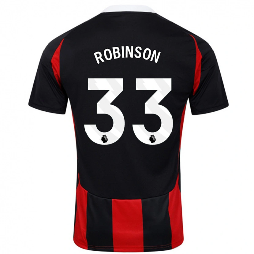 Danxen Niño Camiseta Antonee Robinson #33 Negro Rojo 2ª Equipación 2024/25 La Camisa