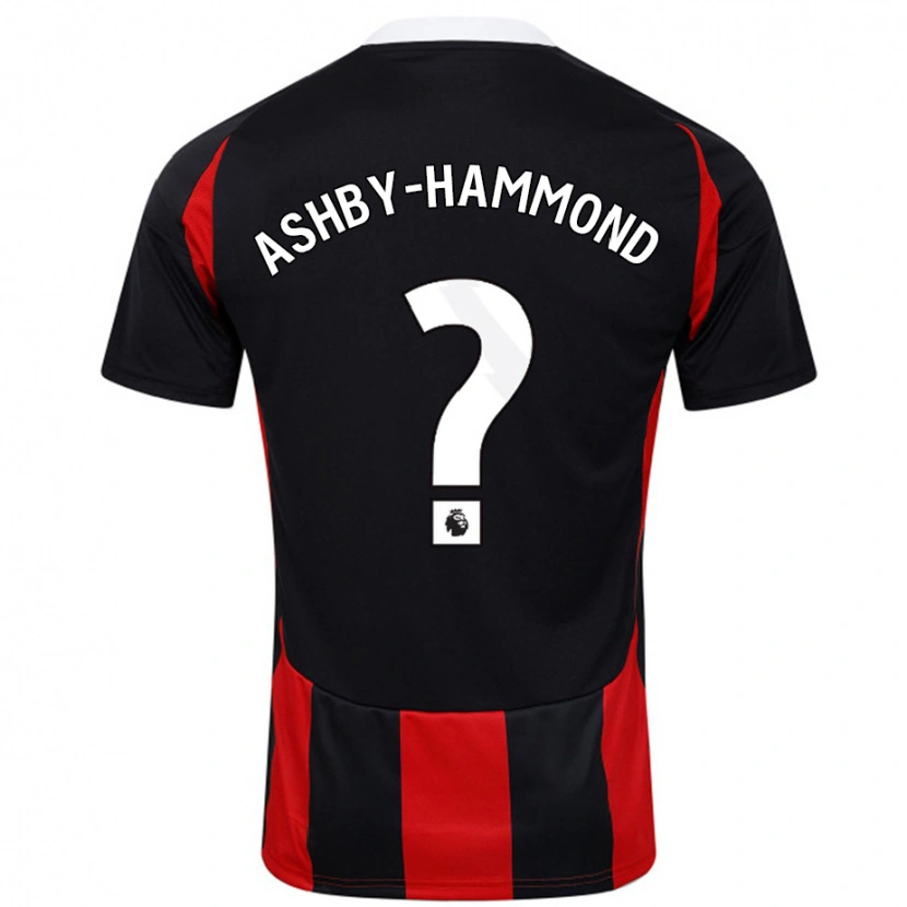 Danxen Niño Camiseta Luca Ashby-Hammond #0 Negro Rojo 2ª Equipación 2024/25 La Camisa