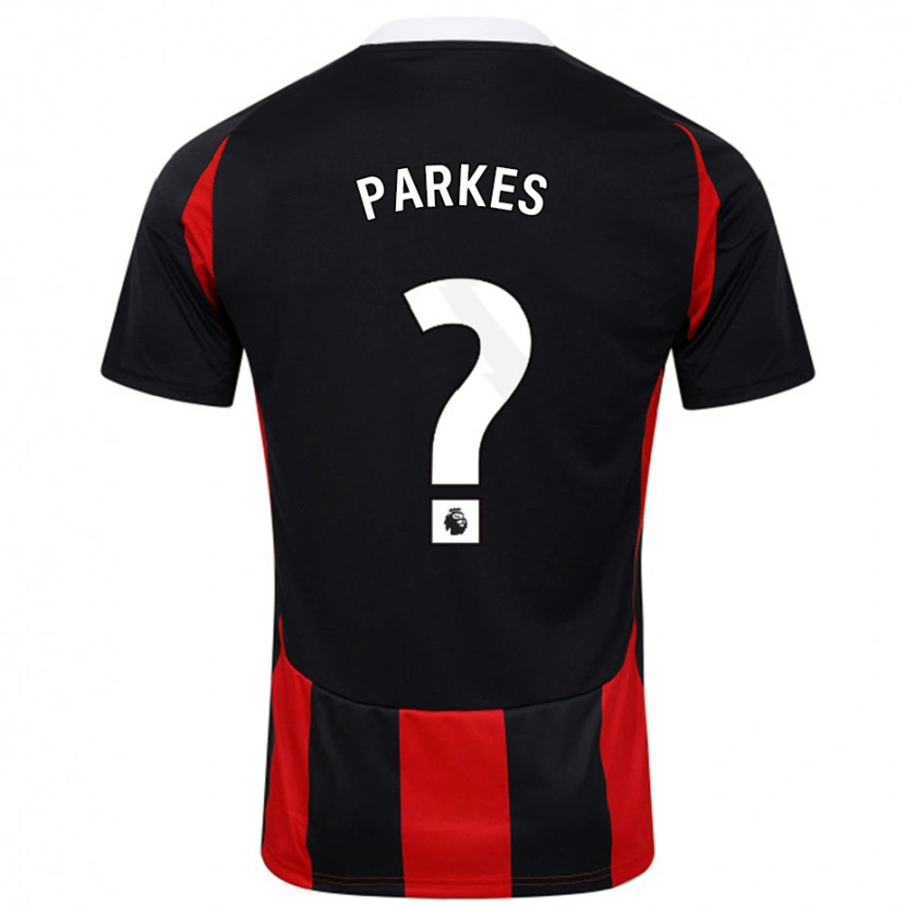 Danxen Niño Camiseta Stefan Parkes #0 Negro Rojo 2ª Equipación 2024/25 La Camisa