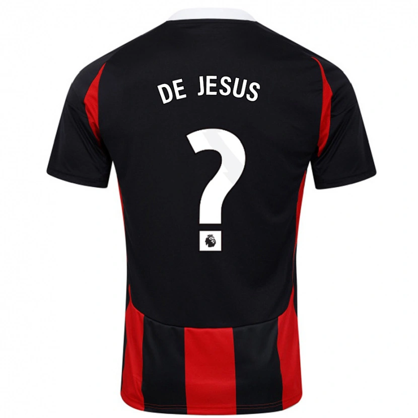 Danxen Niño Camiseta Brad De Jesus #0 Negro Rojo 2ª Equipación 2024/25 La Camisa