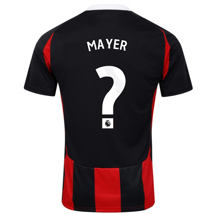 Danxen Niño Camiseta Oliver Mayer #0 Negro Rojo 2ª Equipación 2024/25 La Camisa