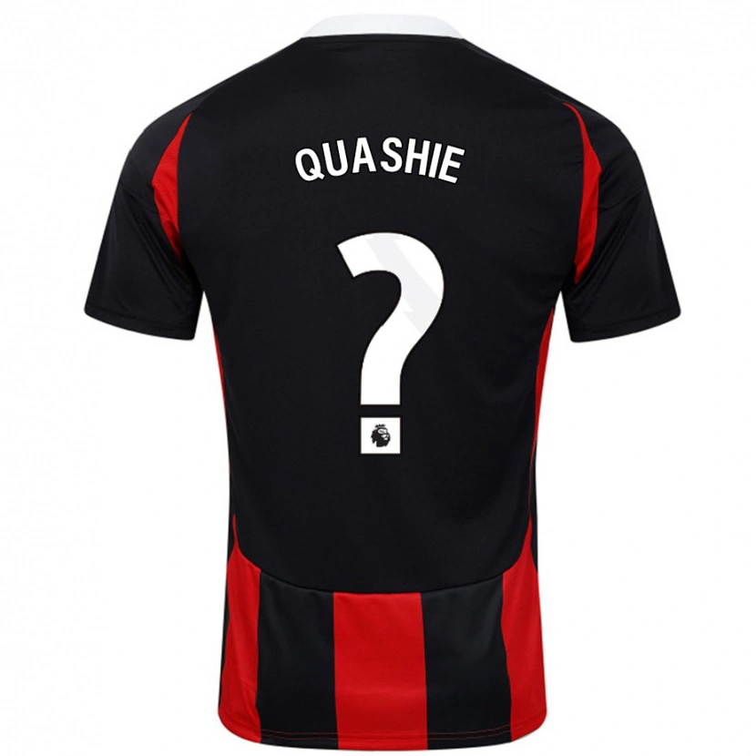 Danxen Niño Camiseta Jayden Quashie #0 Negro Rojo 2ª Equipación 2024/25 La Camisa