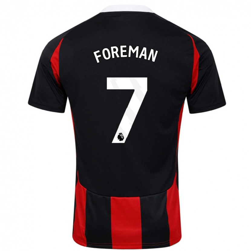 Danxen Niño Camiseta Tia Foreman #7 Negro Rojo 2ª Equipación 2024/25 La Camisa