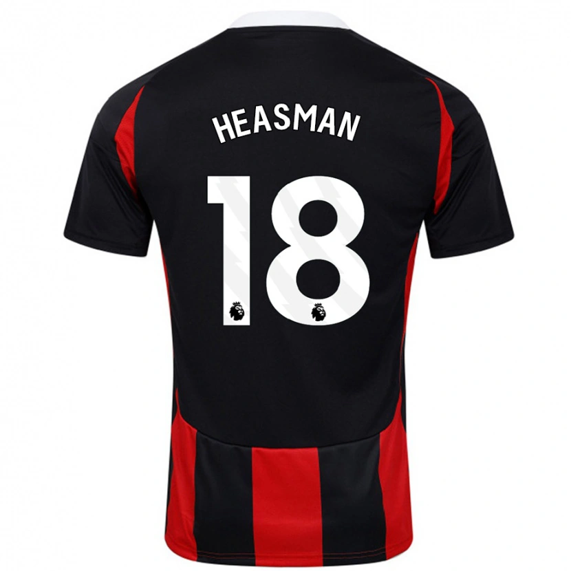 Danxen Niño Camiseta Georgia Heasman #18 Negro Rojo 2ª Equipación 2024/25 La Camisa