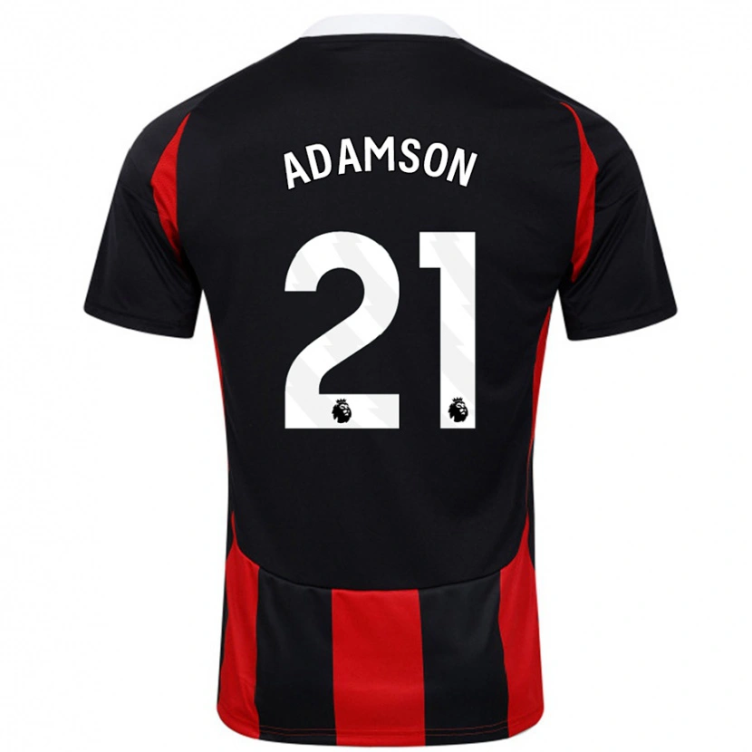 Danxen Niño Camiseta Sasha Adamson #21 Negro Rojo 2ª Equipación 2024/25 La Camisa