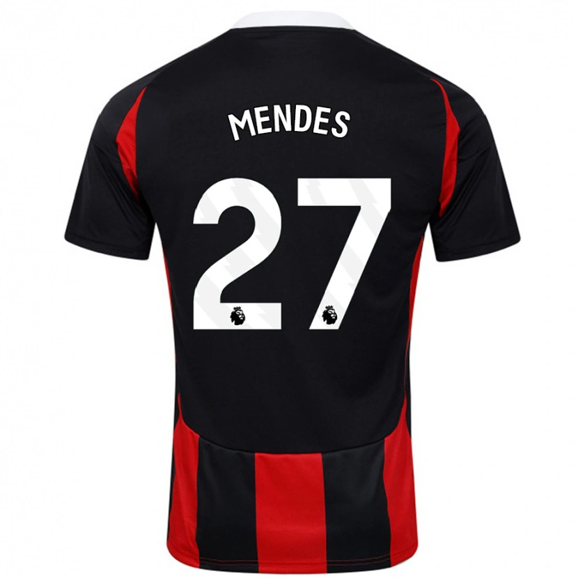 Danxen Niño Camiseta Megalie Mendes #27 Negro Rojo 2ª Equipación 2024/25 La Camisa