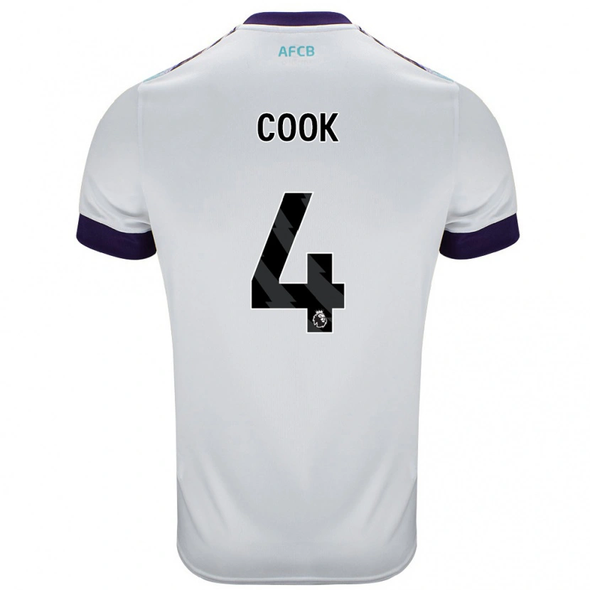 Danxen Niño Camiseta Lewis Cook #4 Blanco Verde Púrpura 2ª Equipación 2024/25 La Camisa