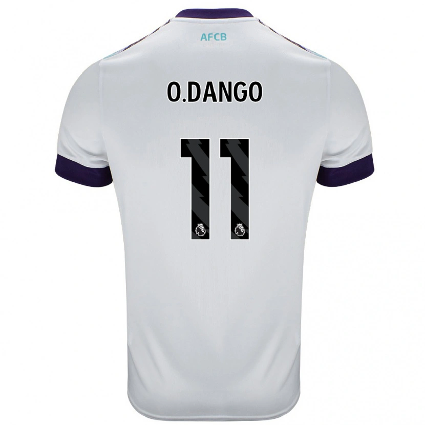 Danxen Niño Camiseta Dango Ouattara #11 Blanco Verde Púrpura 2ª Equipación 2024/25 La Camisa