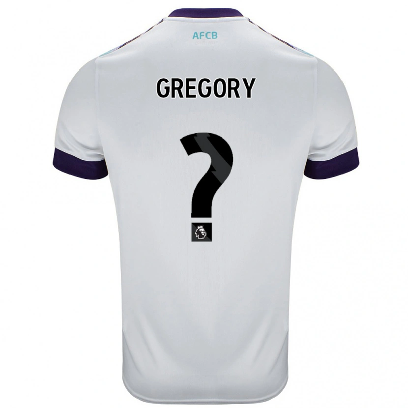 Danxen Niño Camiseta Karlos Gregory #0 Blanco Verde Púrpura 2ª Equipación 2024/25 La Camisa