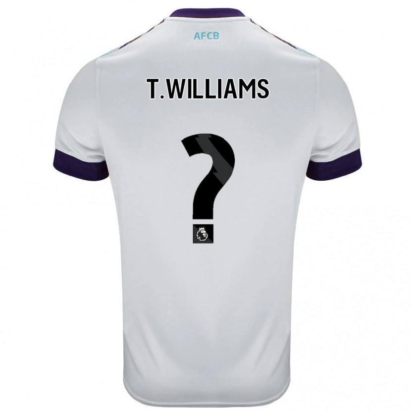 Danxen Niño Camiseta Toure Williams #0 Blanco Verde Púrpura 2ª Equipación 2024/25 La Camisa