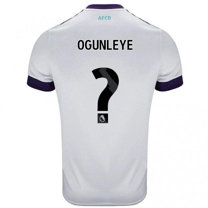 Danxen Niño Camiseta Malachi Ogunleye #0 Blanco Verde Púrpura 2ª Equipación 2024/25 La Camisa