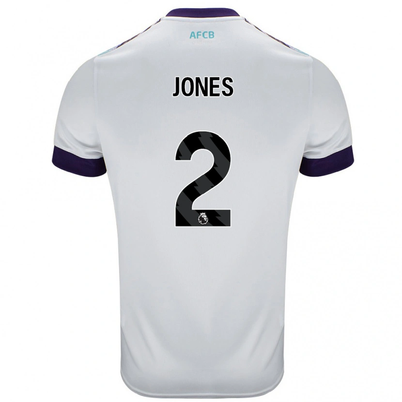 Danxen Niño Camiseta Abby Jones #2 Blanco Verde Púrpura 2ª Equipación 2024/25 La Camisa