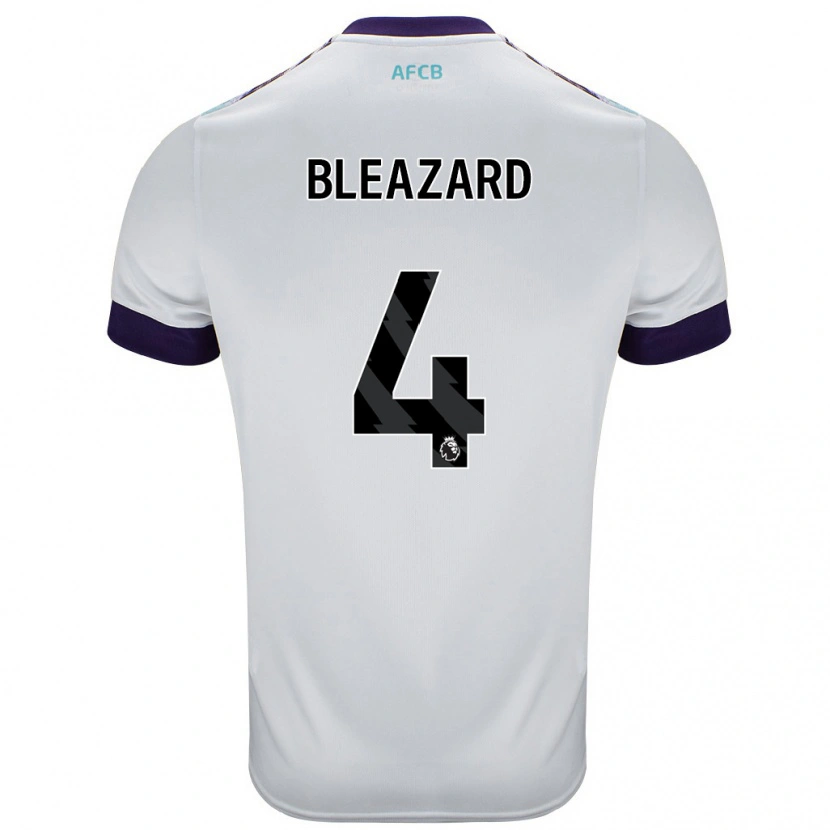 Danxen Niño Camiseta Helen Bleazard #4 Blanco Verde Púrpura 2ª Equipación 2024/25 La Camisa