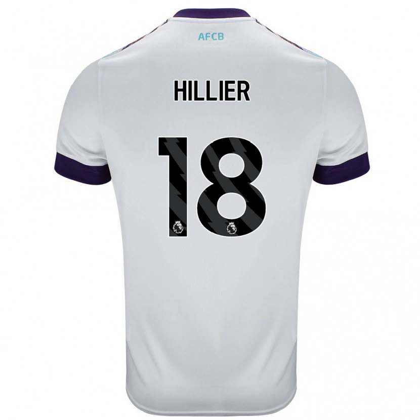 Danxen Niño Camiseta Gemma Hillier #18 Blanco Verde Púrpura 2ª Equipación 2024/25 La Camisa