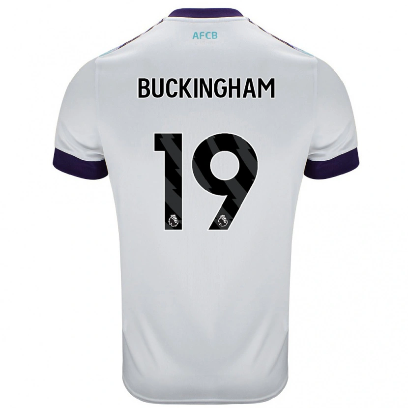 Danxen Niño Camiseta Alisha Buckingham #19 Blanco Verde Púrpura 2ª Equipación 2024/25 La Camisa